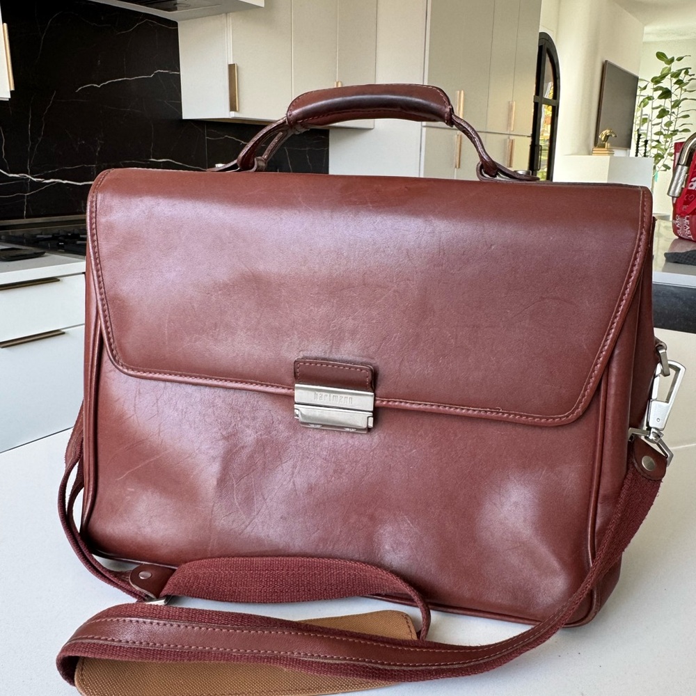 Hartmann Vintage Brown Leather Men's Briefcase
